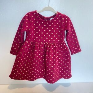 Crater's Maroon Toddler Sweatshirt Heart Patterned Dress with Bloomers - 18M